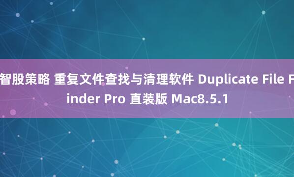 智股策略 重复文件查找与清理软件 Duplicate File Finder Pro 直装版 Mac8.5.1