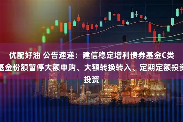优配好油 公告速递：建信稳定增利债券基金C类基金份额暂停大额申购、大额转换转入、定期定额投资