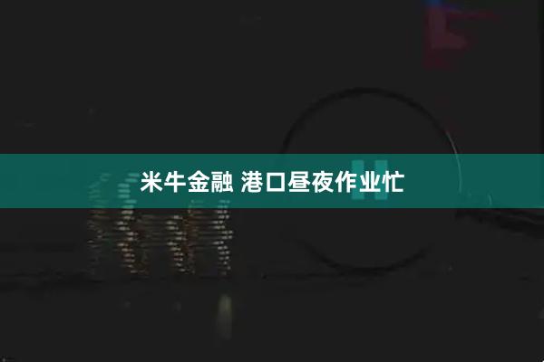 米牛金融 港口昼夜作业忙